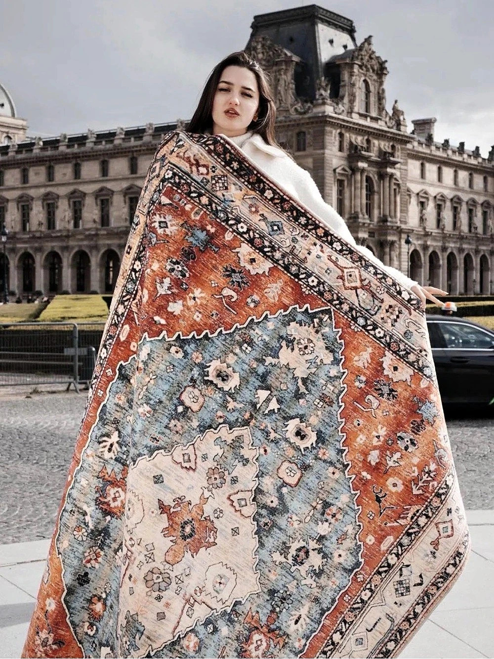 Vintage-Style Oriental Area Rug | 3’ x 5’ | Machine Washable